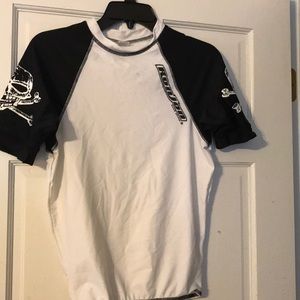 Boys Ron Jon white rash guard top